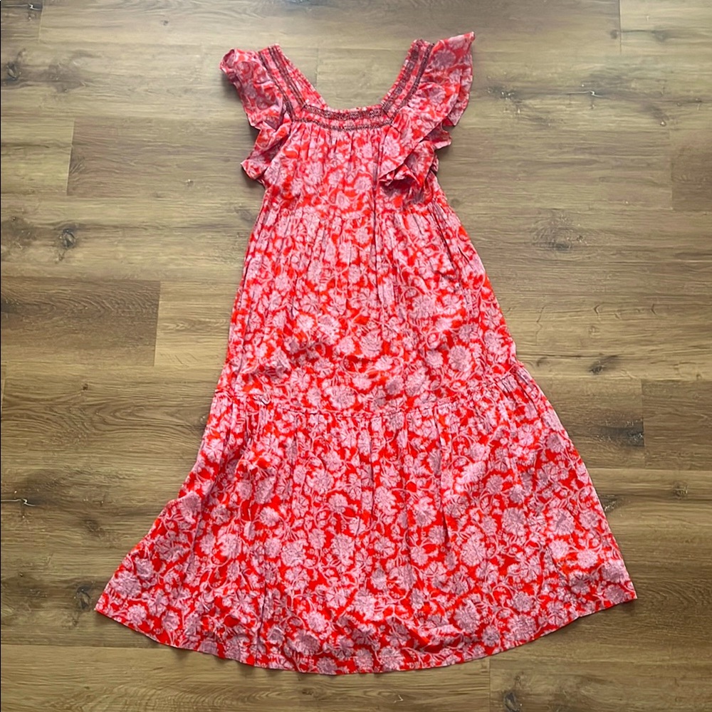 Free People Floral Red Dress